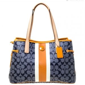 Coach Signature Stripe Carryall Shoulder Tote